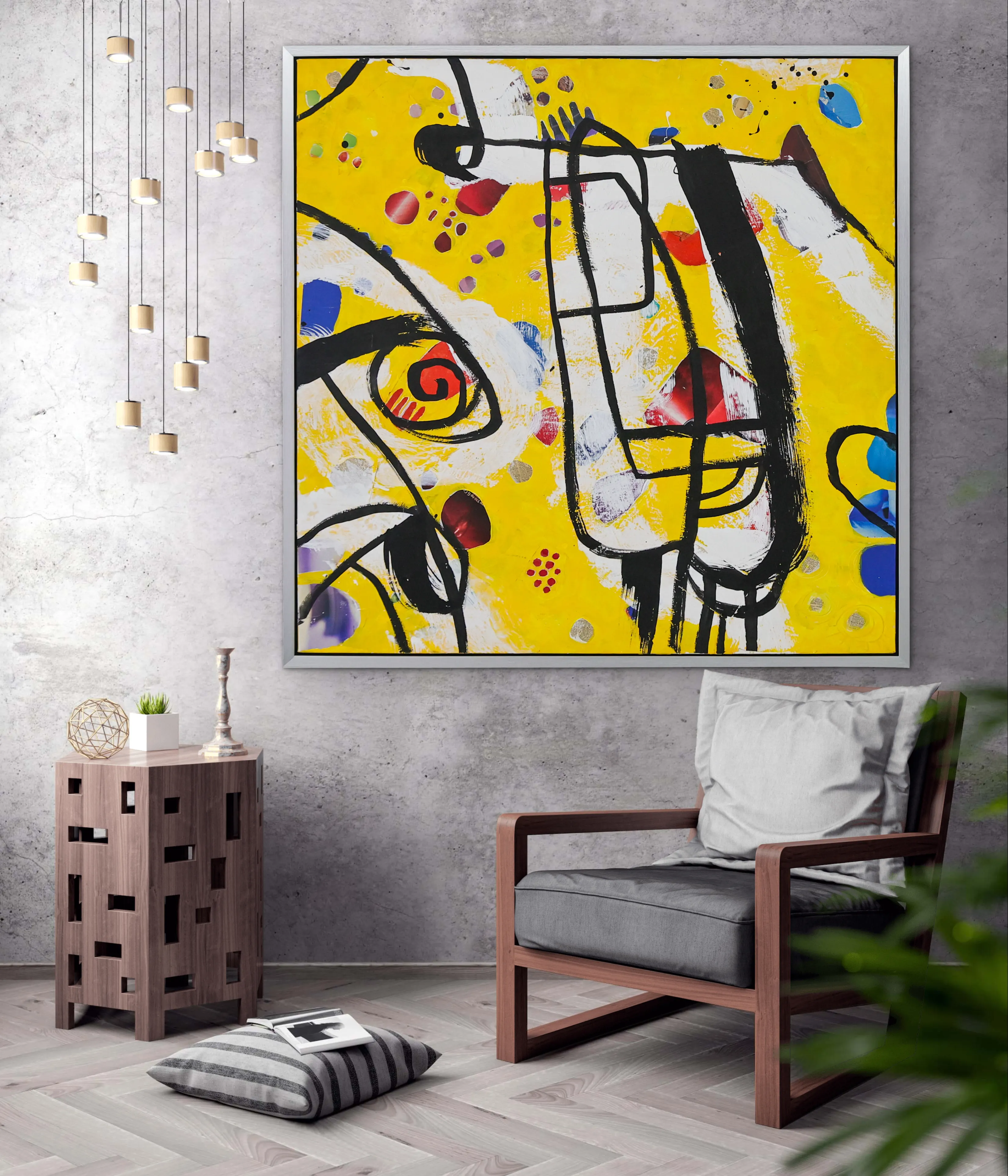 A silk-based artwork shown in a refined interior without relying on unqualified green claims